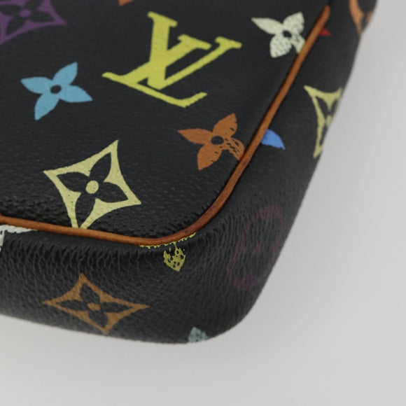 LOUIS VUITTON Multicolor Pochette Accessoires Pouch Black M92648 LV Auth 192454A