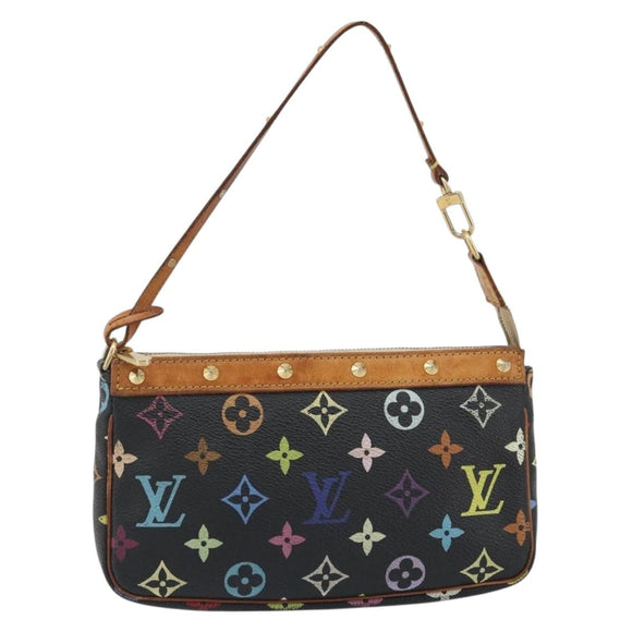 LOUIS VUITTON Multicolor Pochette Accessoires Pouch Black M92648 LV Auth 192454A