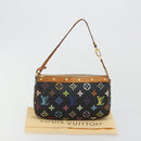 LOUIS VUITTON Multicolor Pochette Accessoires Pouch Black M92648 LV Auth 192454A-21