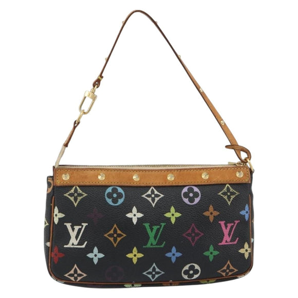 LOUIS VUITTON Multicolor Pochette Accessoires Pouch Black M92648 LV Auth 192454A