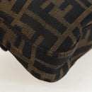 FENDI Zucca Canvas Mamma Baguette Shoulder Bag Brown Black Auth 192459M-19