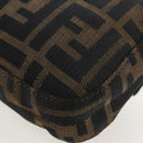 FENDI Zucca Canvas Mamma Baguette Shoulder Bag Brown Black Auth 192459M-20