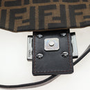 FENDI Zucca Canvas Mamma Baguette Shoulder Bag Brown Black Auth 192459M-23