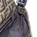 FENDI Zucca Canvas Mamma Baguette Shoulder Bag Brown Black Auth 192459M-25