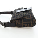 FENDI Zucca Canvas Mamma Baguette Shoulder Bag Brown Black Auth 192459M-3