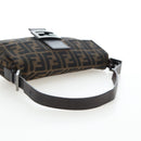 FENDI Zucca Canvas Mamma Baguette Shoulder Bag Brown Black Auth 192459M-6