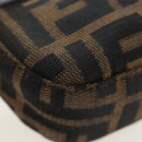FENDI Zucca Canvas Mamma Baguette Shoulder Bag Brown Black Auth 192460M-13