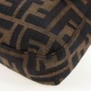 FENDI Zucca Canvas Mamma Baguette Shoulder Bag Brown Black Auth 192460M-14
