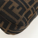 FENDI Zucca Canvas Mamma Baguette Shoulder Bag Brown Black Auth 192460M-15