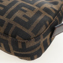 FENDI Zucca Canvas Mamma Baguette Shoulder Bag Brown Black Auth 192460M-16