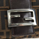 FENDI Zucca Canvas Mamma Baguette Shoulder Bag Brown Black Auth 192460M-17