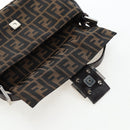 FENDI Zucca Canvas Mamma Baguette Shoulder Bag Brown Black Auth 192460M-18