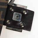 FENDI Zucca Canvas Mamma Baguette Shoulder Bag Brown Black Auth 192460M-19