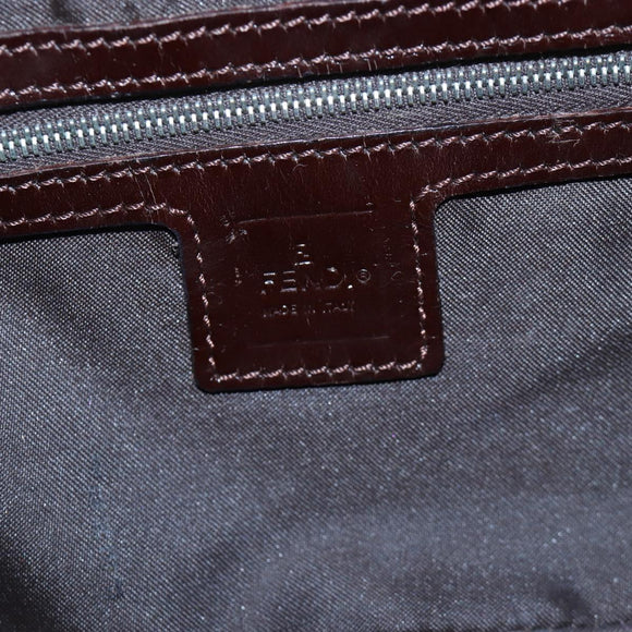 FENDI Zucca Canvas Mamma Baguette Shoulder Bag Brown Black Auth 192460M