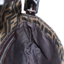 FENDI Zucca Canvas Mamma Baguette Shoulder Bag Brown Black Auth 192460M-22
