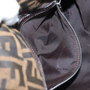 FENDI Zucca Canvas Mamma Baguette Shoulder Bag Brown Black Auth 192460M-25