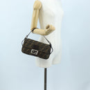 FENDI Zucca Canvas Mamma Baguette Shoulder Bag Brown Black Auth 192460M-27