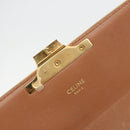 CELINE Triomphe Canvas Shoulder Bag PVC White Gold Auth 192461SAM-20