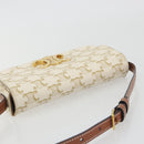 CELINE Triomphe Canvas Shoulder Bag PVC White Gold Auth 192461SAM-6
