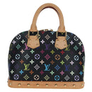 LOUIS VUITTON Monogram Multicolor Alma Hand Bag Black M92646 LV Auth 192464V-2