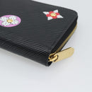 LOUIS VUITTON Epi Flower Zippy Wallet Long Wallet Black M62296 LV Auth 192465V-15