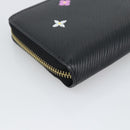 LOUIS VUITTON Epi Flower Zippy Wallet Long Wallet Black M62296 LV Auth 192465V-16
