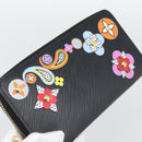 LOUIS VUITTON Epi Flower Zippy Wallet Long Wallet Black M62296 LV Auth 192465V-17