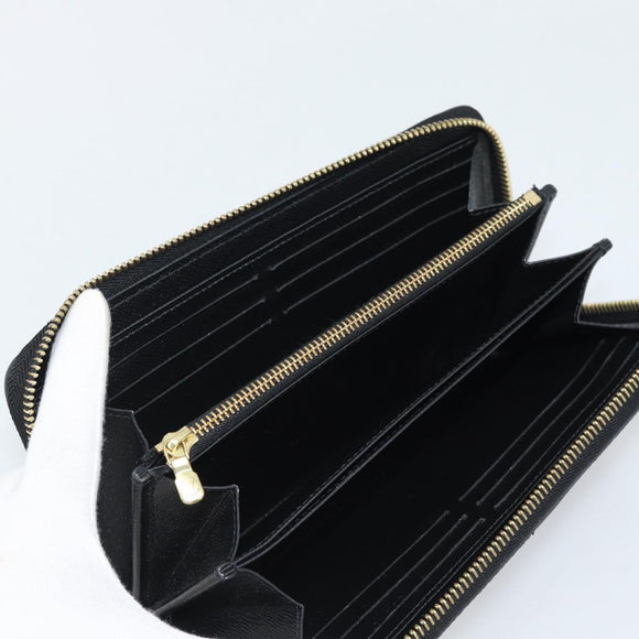 LOUIS VUITTON Epi Flower Zippy Wallet Long Wallet Black M62296 LV Auth 192465V