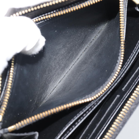 LOUIS VUITTON Epi Flower Zippy Wallet Long Wallet Black M62296 LV Auth 192465V