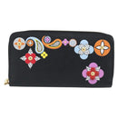 LOUIS VUITTON Epi Flower Zippy Wallet Long Wallet Black M62296 LV Auth 192465V-13