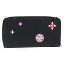 LOUIS VUITTON Epi Flower Zippy Wallet Long Wallet Black M62296 LV Auth 192465V-2
