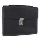 LOEWE Anagram Hand Bag Leather Black Silver Auth 192474V-1