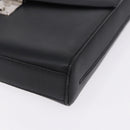 LOEWE Anagram Hand Bag Leather Black Silver Auth 192474V-14