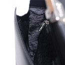 LOEWE Anagram Hand Bag Leather Black Silver Auth 192474V-21