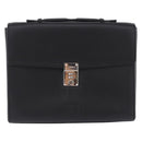LOEWE Anagram Hand Bag Leather Black Silver Auth 192474V-13
