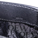 LOEWE Anagram Hand Bag Leather Black Silver Auth 192474V-11