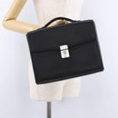 LOEWE Anagram Hand Bag Leather Black Silver Auth 192474V-24