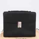LOEWE Anagram Hand Bag Leather Black Silver Auth 192474V-12