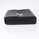 LOEWE Anagram Hand Bag Leather Black Silver Auth 192474V-4