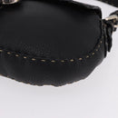 FENDI Shoulder Bag Leather Black Silver Auth 192479A-15