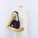 FENDI Shoulder Bag Leather Black Silver Auth 192479A-25