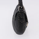 FENDI Shoulder Bag Leather Black Silver Auth 192479A-4