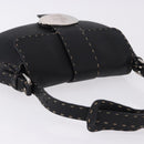 FENDI Shoulder Bag Leather Black Silver Auth 192479A-6