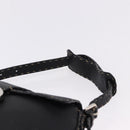 FENDI Shoulder Bag Leather Black Silver Auth 192479A-8
