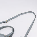 PRADA Tote Bag Leather 2way Light Blue Gold Auth 192481A-10
