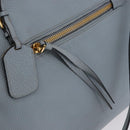 PRADA Tote Bag Leather 2way Light Blue Gold Auth 192481A-16