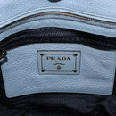 PRADA Tote Bag Leather 2way Light Blue Gold Auth 192481A-19