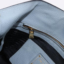 PRADA Tote Bag Leather 2way Light Blue Gold Auth 192481A-23