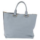PRADA Tote Bag Leather 2way Light Blue Gold Auth 192481A-3