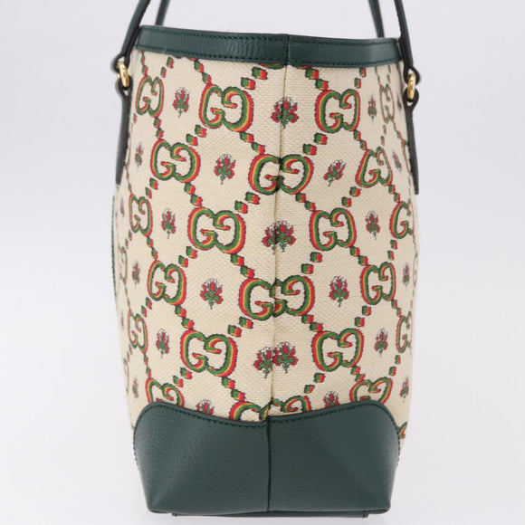 GUCCI Ofidia Tote Bag Canvas Green Gold 676681 Auth 192482V
